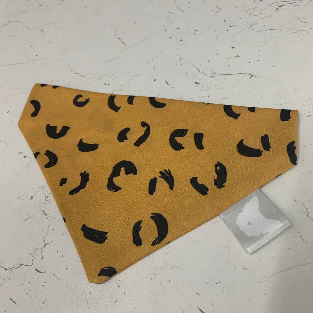 Cookie Crumble - Mustard Leopard Print Bandana