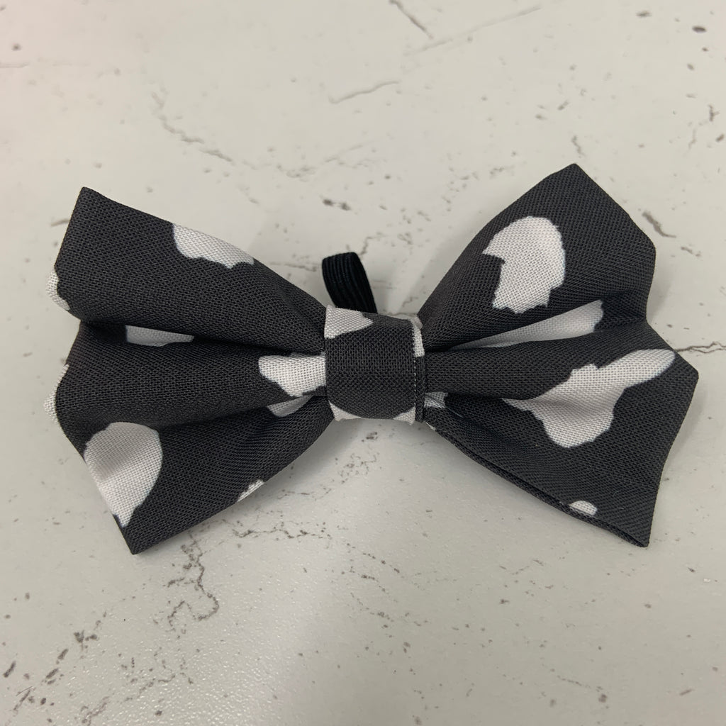 Curly Wurly - Grey Animal Print Bow Tie