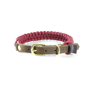 Touch Of Leather Collar Red Wine