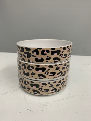 Leopard Print Small Dog Bowl