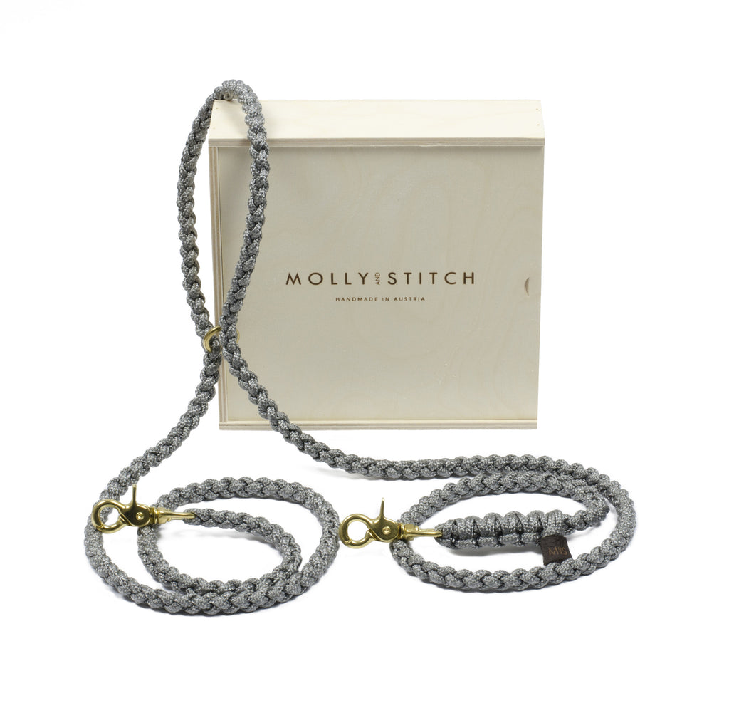 Sport Twin Dog Leads In Gray