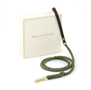 Touch Of Leather Leash In Military