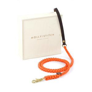 Touch Of Leather Leash In Pumpkin